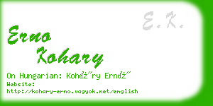 erno kohary business card